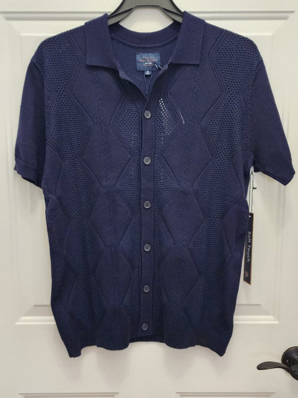 NWT Marc Asher New York Men’s Textured Short Sleeve Button Shirt Size S